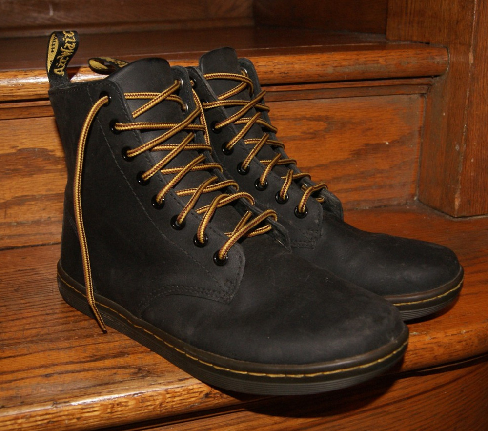 Dr. Martens Tobias Boots Mens 9 Womens 10 Black Leather AirWair Lace Up Combat